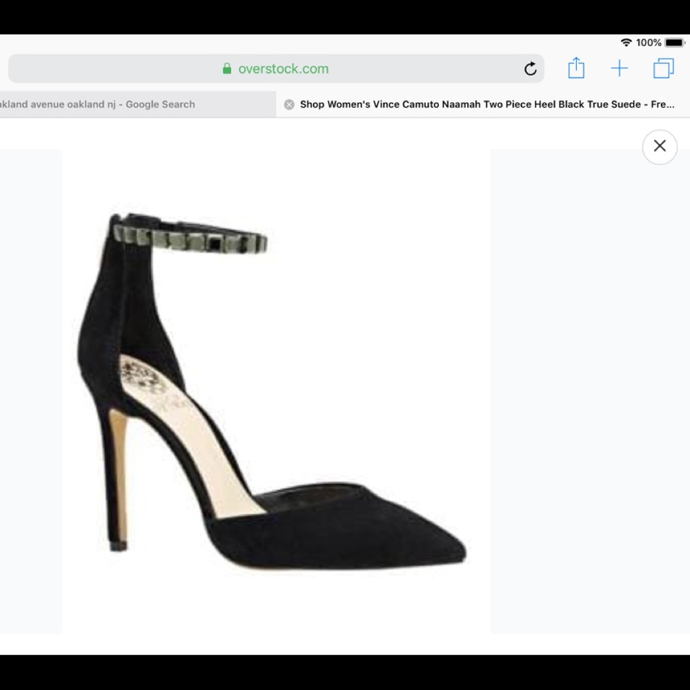 New Vince Camuto Naamah Jeweled Black Suede 👠
